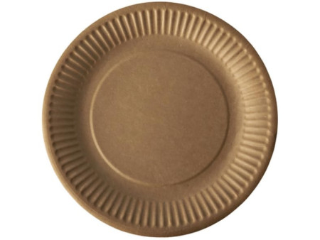 PAPSTAR Assiette en carton 'pure', rond, 190 mm, marron