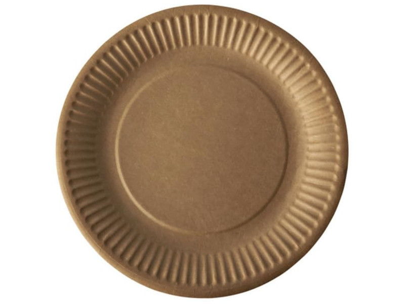 PAPSTAR Assiette en carton 'pure', rond, 190 mm, marron
