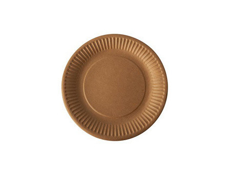 PAPSTAR Assiette en carton 'pure', rond, 230 mm, marron