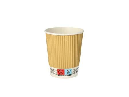 PAPSTAR Gobelet en carton 'pure' Ripple Wall, 0,3 l, beige