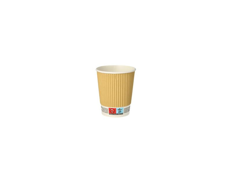 PAPSTAR Gobelet en carton 'pure' Ripple Wall, 0,3 l, beige