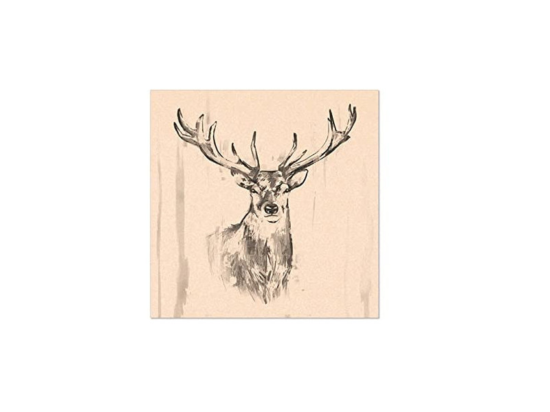 PAPSTAR Serviettes à motif 'Deer', 330 x 330 mm, naturel