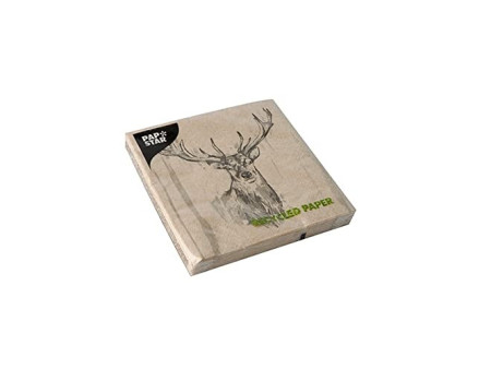 PAPSTAR Serviettes à motif 'Deer', 330 x 330 mm, naturel