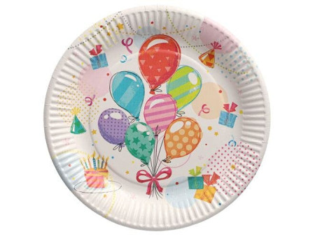 PAPSTAR Assiette en carton 'Fête', rond, 230 mm