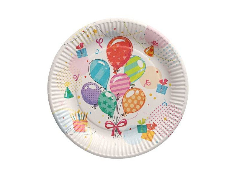 PAPSTAR Assiette en carton 'Fête', rond, 230 mm