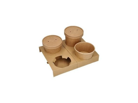 PAPSTAR Porte-gobelets 'pure', en carton, pour 4 bols