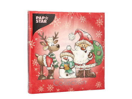PAPSTAR Serviette à motif de Noël 'Santa's Companions'