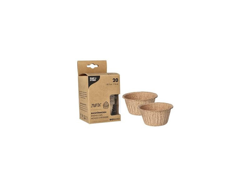 PAPSTAR Moule à muffin, en coques de cacao, 50 mm, naturel