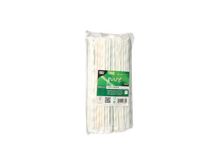 PAPSTAR Paille en papier 'Stripes', couleurs assorties