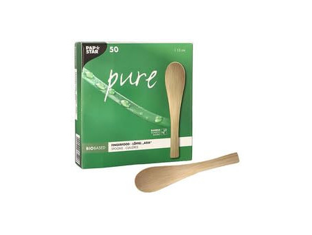 PAPSTAR Cuillère à finger food 'pure', 130 mm, naturel