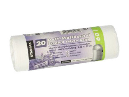 STARPAK Sac poubelle parfumé, LDPE, 30 litres, gris