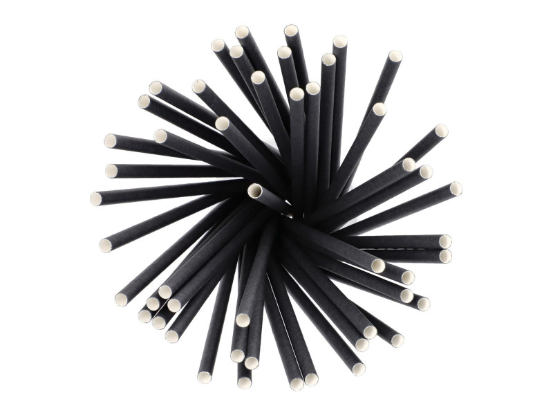 PAPSTAR Paille en papier 'pure', 250 mm, noir