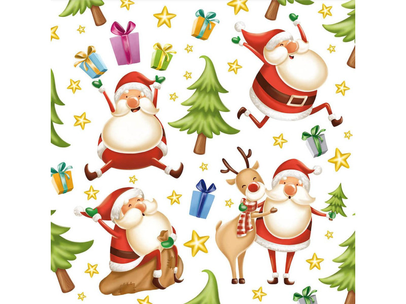 PAPSTAR Serviette à motif de Noël 'Happy Santa'