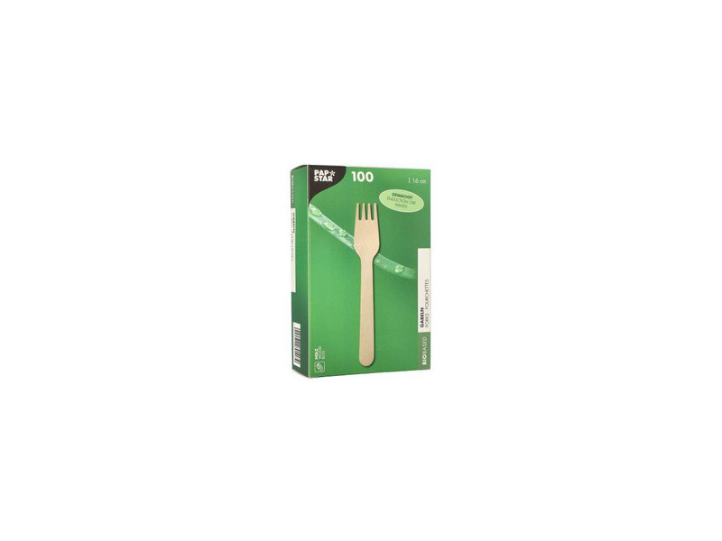 PAPSTAR Fourchette en bois 'pure', cirée, longueur: 160 mm