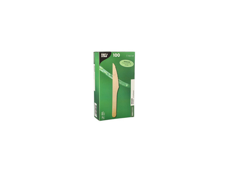 PAPSTAR Couteau en bois 'pure', ciré, longueur: 165 mm