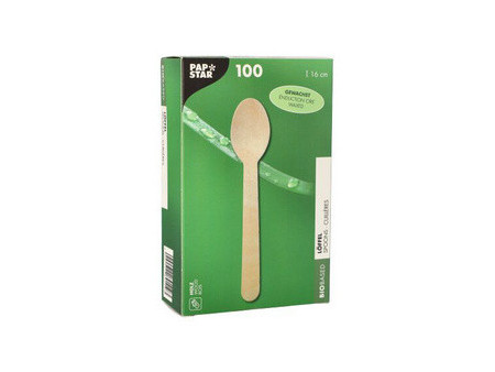 PAPSTAR Cuiller en bois 'pure', cirée, longueur: 160 mm