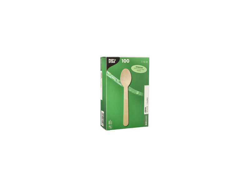 PAPSTAR Cuiller en bois 'pure', cirée, longueur: 160 mm