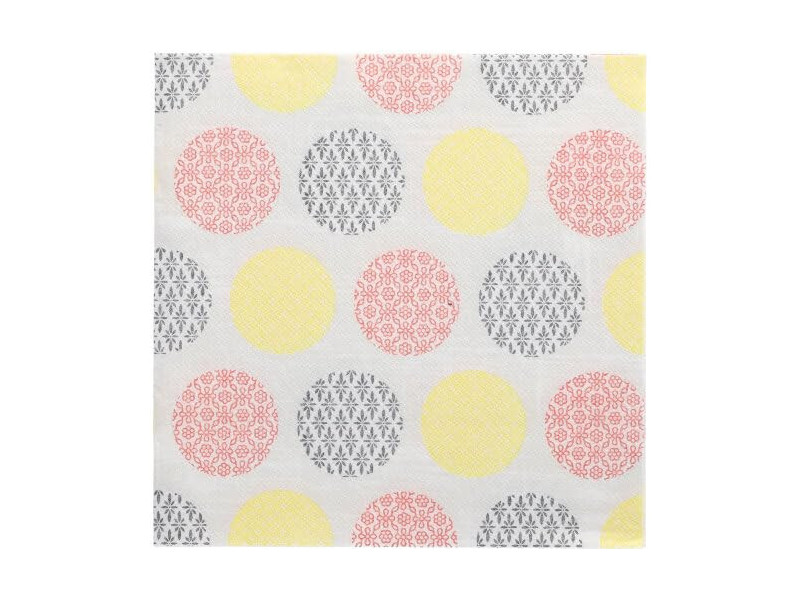 PAPSTAR Serviette à motif 'ROYAL Collection Rococo', jaune/