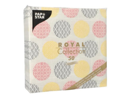PAPSTAR Serviette à motif 'ROYAL Collection Rococo', jaune/