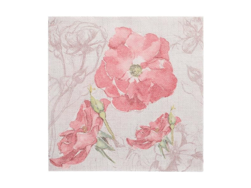 PAPSTAR Serviette à motif 'ROYAL Collection Blossom', rose
