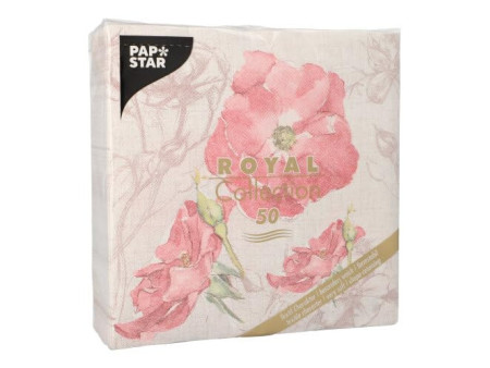 PAPSTAR Serviette à motif 'ROYAL Collection Blossom', rose