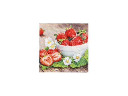 PAPSTAR Serviette à motif 'Strawberry Taste', 330 x 330 mm