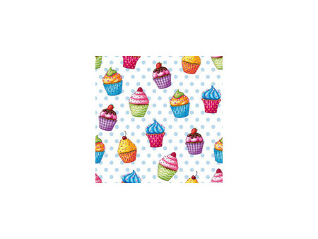PAPSTAR Serviette à motif 'Birthday Cup Cakes'