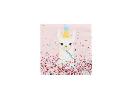 PAPSTAR Serviette à motif 'Lama Party', 330 x 330 mm