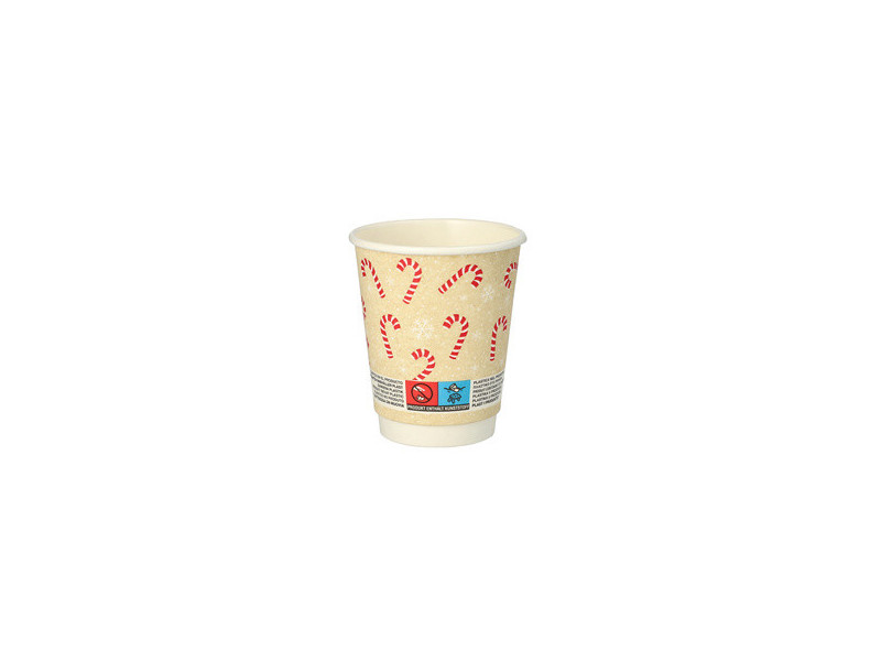 PAPSTAR Gobelet en carton 'Candy Canes', 0,2 l