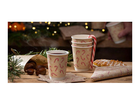 PAPSTAR Gobelet en carton 'Candy Canes', 0,2 l