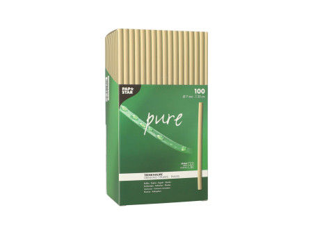 PAPSTAR Paille en roseau 'pure', 200 mm, naturel