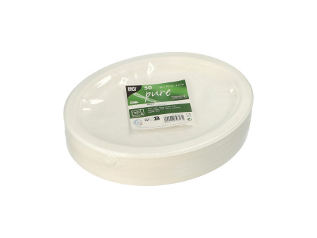 PAPSTAR Assiette en canne à sucre 'pure', ovale, 260x220 mm