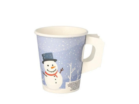 PAPSTAR Gobelet en carton avec anse 'Snowtime', 0,2 l