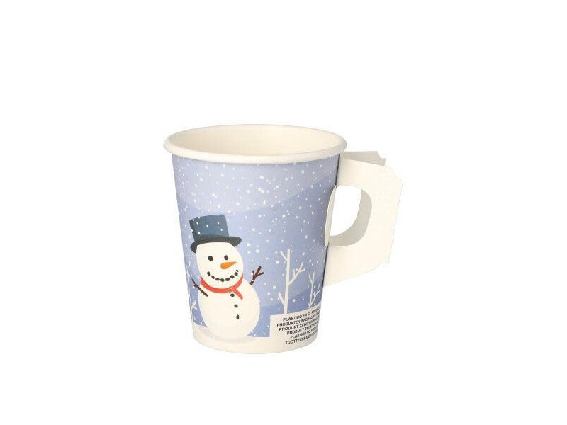 PAPSTAR Gobelet en carton avec anse 'Snowtime', 0,2 l