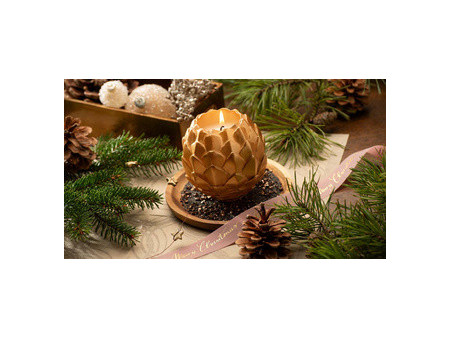 STARPAK Bougie sphérique 'Pine Cone', or