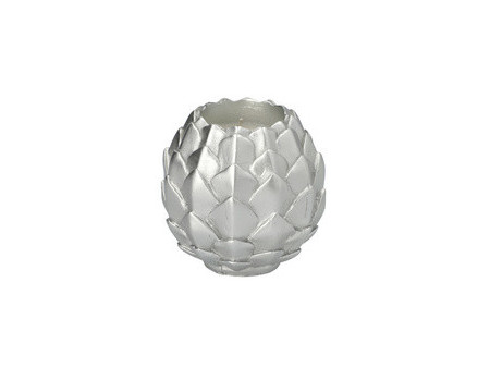 STARPAK Bougie sphérique 'Pine Cone', argent
