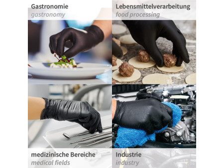 HYGOSTAR Gant en nitrile 'DARK', S, noir