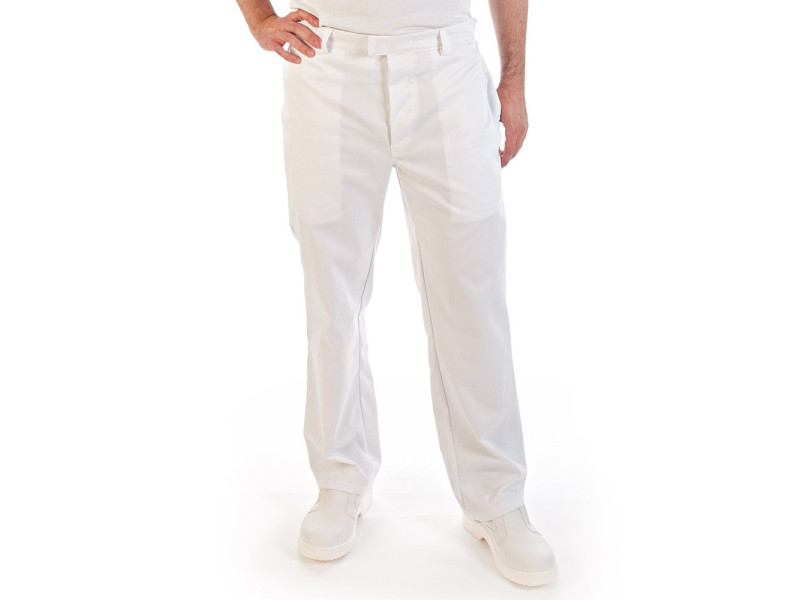 HYGOSTAR Pantalon agroalimentaire HACCP, M, blanc
