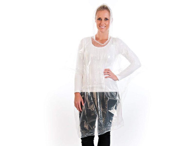 HYGOSTAR Poncho de pluie, en polyéthylène, transparent