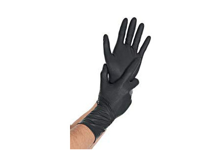 HYGOSTAR Gant en nitrile 'POWER GRIP LONG', M, noir