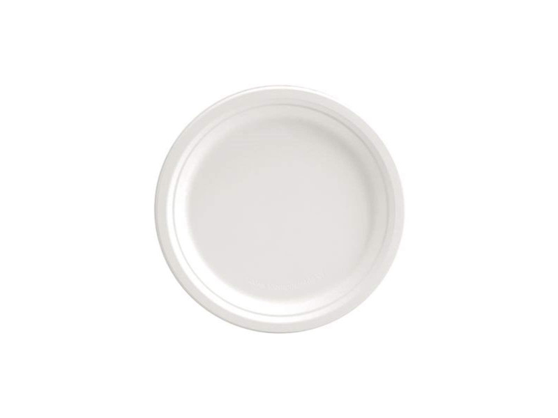 NATURE Star Assiette en canne à sucre, rond, 224 mm, blanc