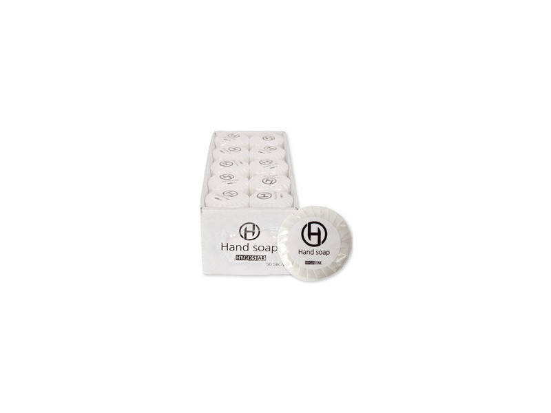 HYGOSTAR Mini-savon pour les mains, diamètre: 40 mm, blanc
