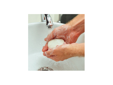 HYGOSTAR Mini-savon pour les mains, diamètre: 40 mm, blanc