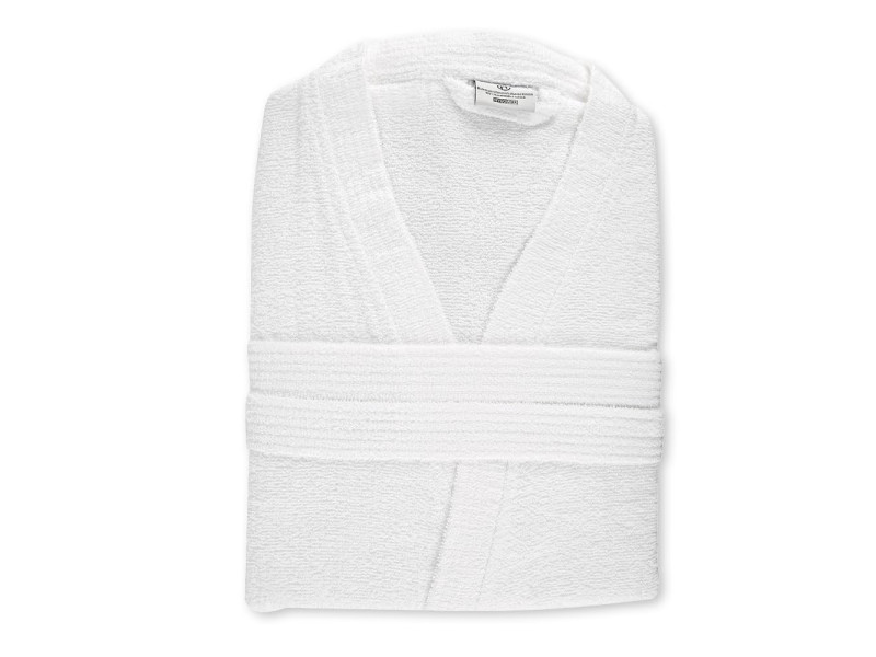 HYGOSTAR Peignoir de bain Kimono, taille M, en coton, blanc