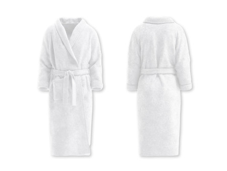 HYGOSTAR Peignoir de bain à col châle, taille L, blanc