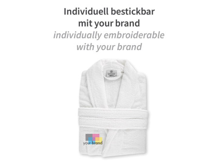 HYGOSTAR Peignoir de bain à col châle, taille L, blanc