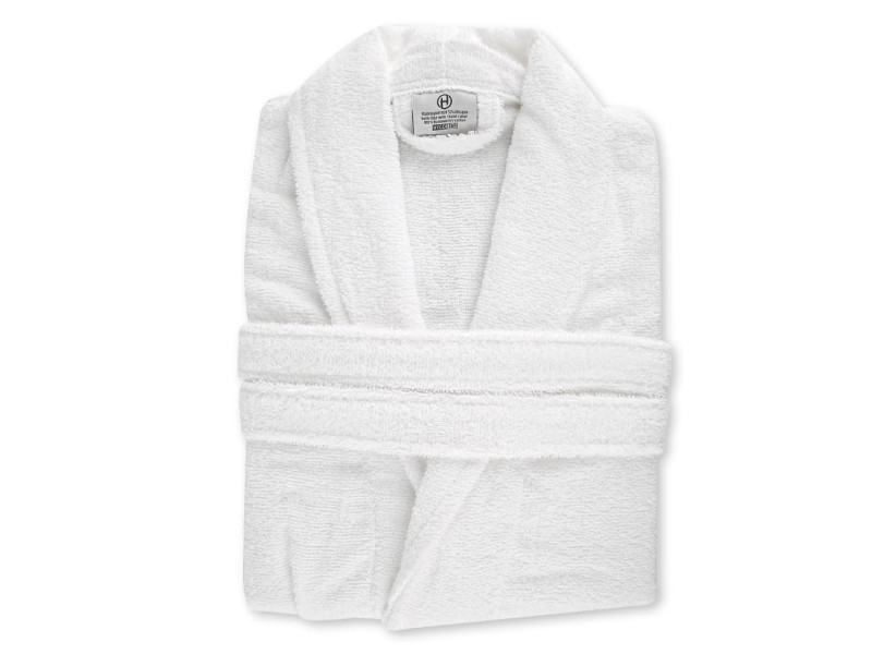 HYGOSTAR Peignoir de bain à col châle, taille XL, blanc