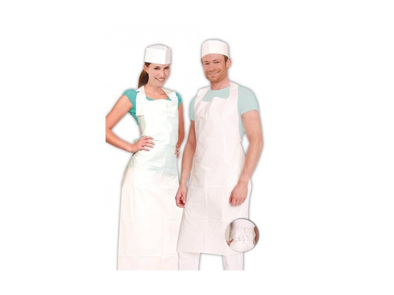 HYGONORM Tablier jetable LDPE, en bloc, 33 my, blanc