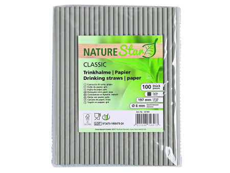 NATURE Star Paille en papier CLASSIC, 197 mm, gris