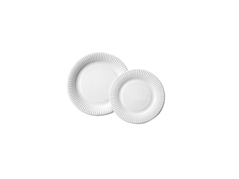 NATURE Star Assiette en carton, rond, 230 mm, blanc
